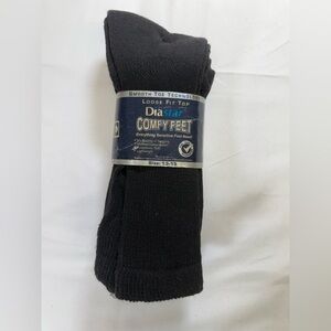 3-pack Men’s Diabetic Black Socks. Size 13-15. Loose Fitting, non-binding